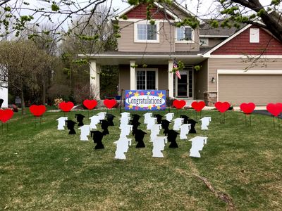 graduation yard card lawn signs lawn decorations yard greeting graduation heads graduation hats