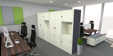AbsorbaOffice Acoustic storage units

