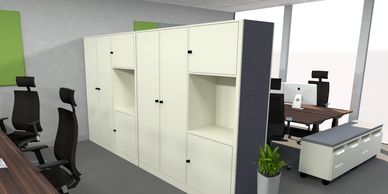 AbsorbaOffice Acoustic storage units