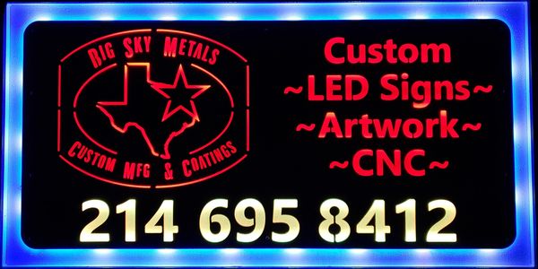 Custom metal LED backlit signs