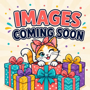 Cat winking over gifts with words image coming soon