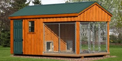 Double kennel w/optional metal roof