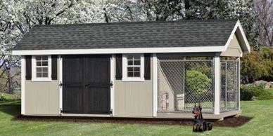8x18 shed/kennel combo