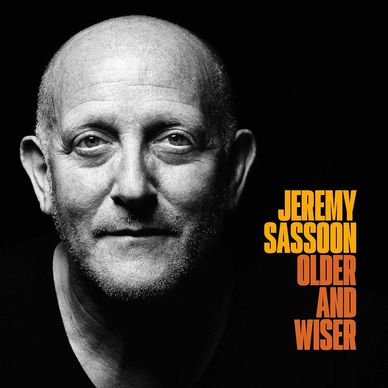 Black and white portrait of Jeremy Sassoon with bold text.