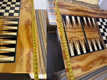 How to build a camper's backgammon and checkers table.