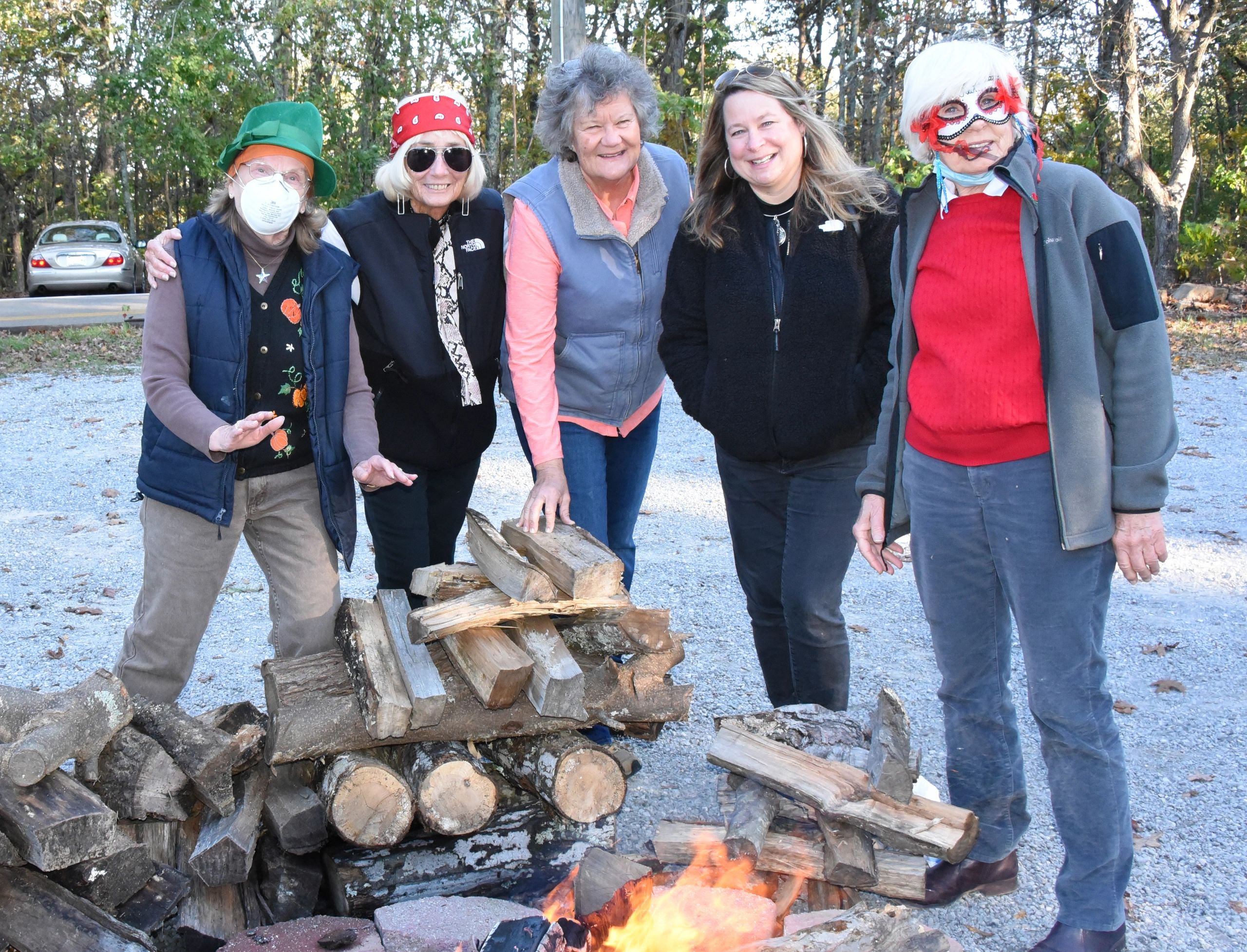 Bonfire committee: Karen, Rita, Hilda, Jeannie, Carolyn