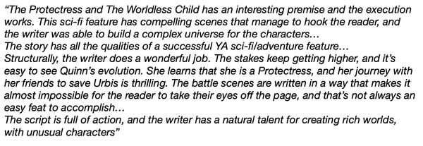 "The story has all the qualities of a successful YA sci-fi/adventure feature" Max Sternlicht