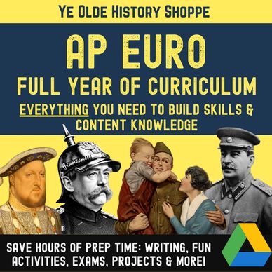 AP Euro History Lecture, Activities, DBQs, SAQs, Escape Rooms... for European History classes