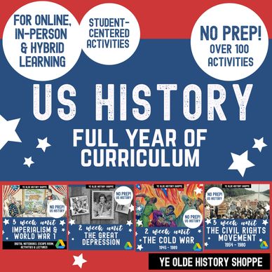 US History Lecture, Activities, Escape Rooms and other activities for high school classes