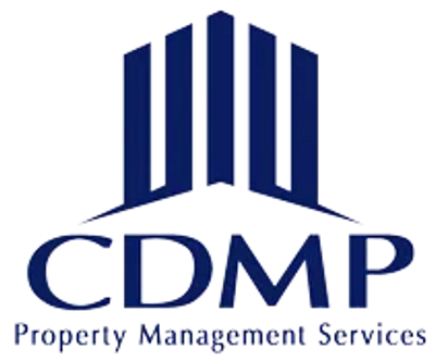 Logo of CDMP Property Management Services in blue.