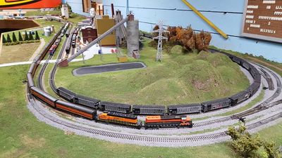 N Scale model railroad depicting railroads of the Dakotas at the Railroad Museum of Minot.