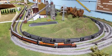 N scale model railroad layout operated by the Souris Valley Model Railroad Association.