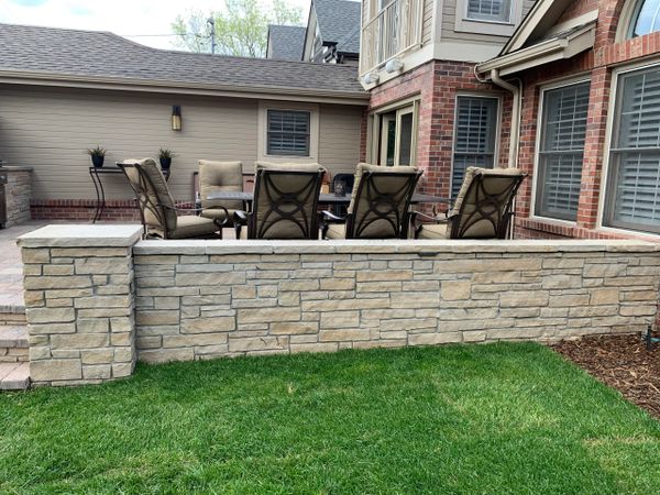 Backyard patio and stonework