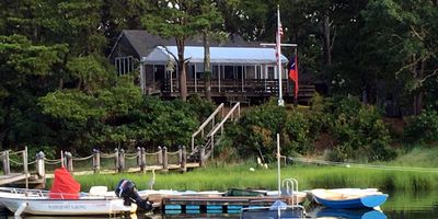 The NSA clubhouse and private dock on Frost Fish Cove in Orleans MA...with access to Pleasant Bay on