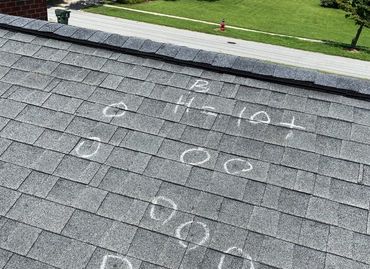 Hail damage roof inspection on residential home in Central Illinois
