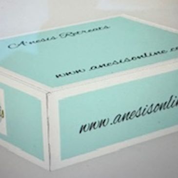 A pastel blue box with website URL www.anesisonline.com written on it.