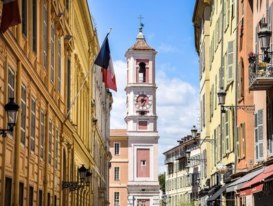 "traditional pretty french town"