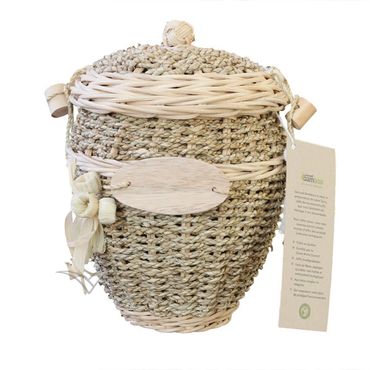 An Eco friendly wicker urn