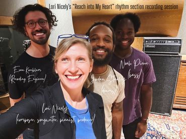 Lori Nicely rhythm section studio session for "Reach into My Heart" (Lori Nicely composer, songwrite