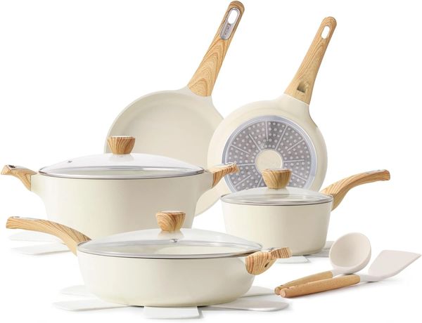 SENSARTE 14-Piece Ceramic Non Stick Induction Cookware Set,
