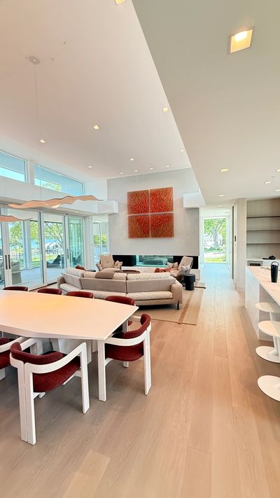 Bright modern dining and living room styled by Designers Concierge
