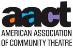 Logo of the American Association of Community Theatre with colorful accents.