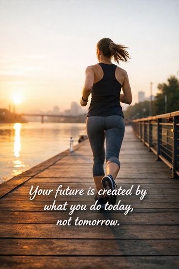 motivational quote about Your future is created by what you do today, not tomorrow