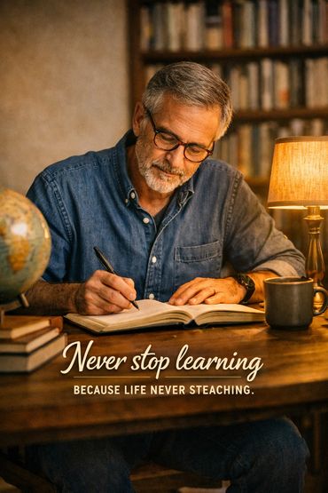 motivational quote about Never stop learning because life never stops teaching