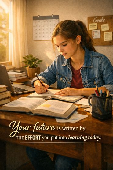 study quotes about Your future is written by the effort you put into learning today
