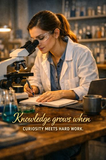 study quote about Knowledge grows when curiosity meets hard work