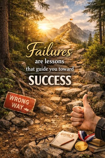 success quote about Failures are lessons that guide you toward success