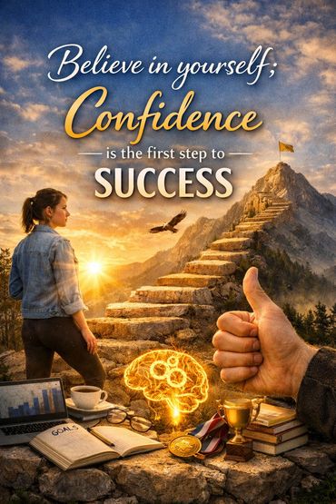 success quote about Believe in yourself; confidence is the first step to success