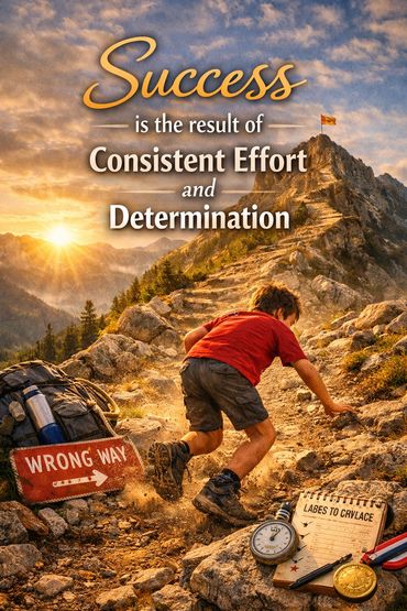 motivational quote about Success is the result of consistent effort and determination