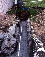 4" gravity sewer line to Grinder Pit for Pressure Force Main Service. 