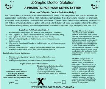 2.5 gallon Z-Septic doctor solution