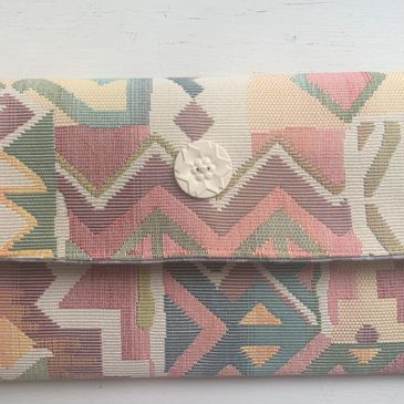 Recycled fabric clutch 