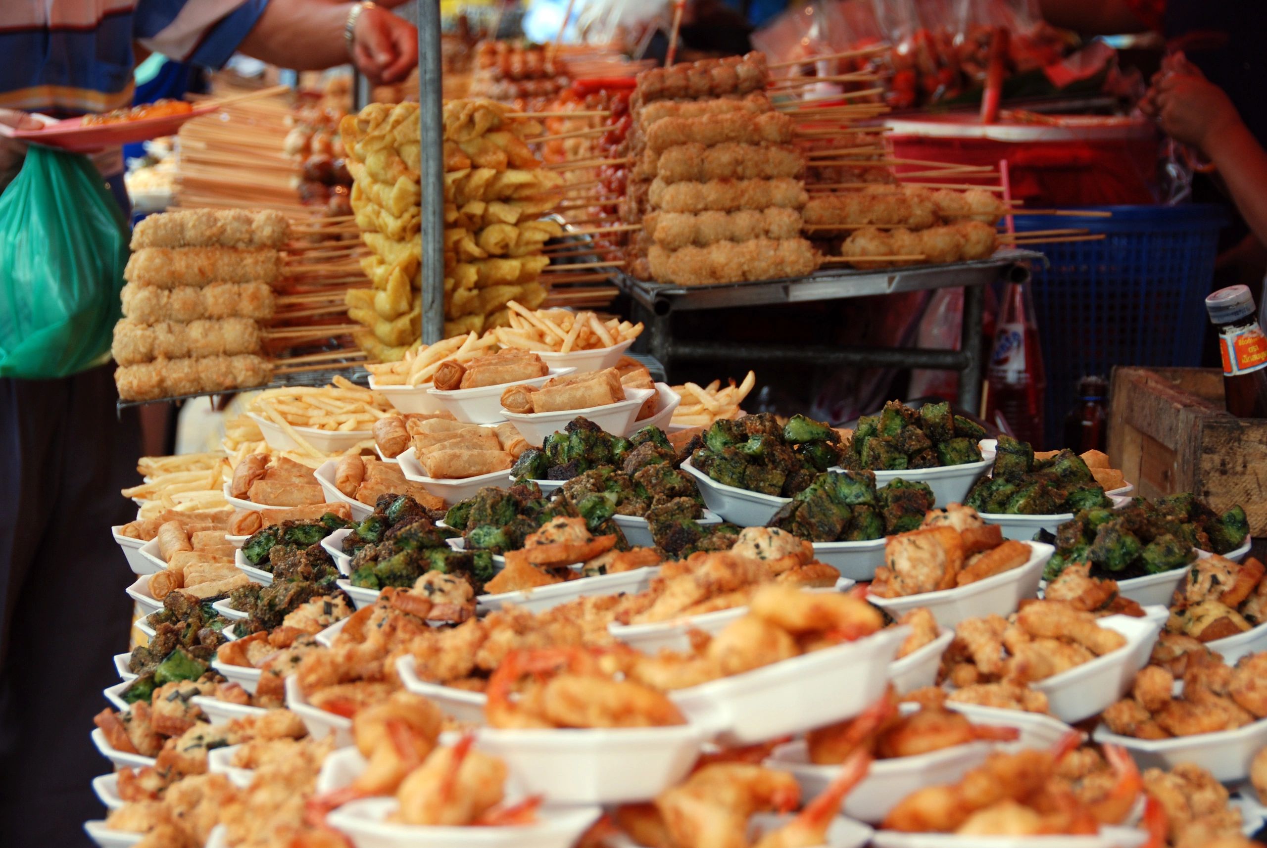 Photo of Thai food at market in Thailand.