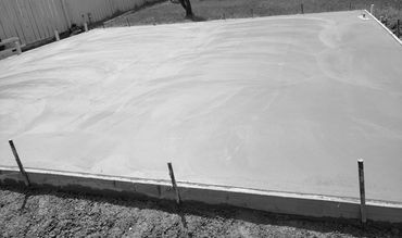 Large concrete pad with smooth finish