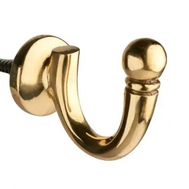 Customised Ball end tieback hook in brass colour.
