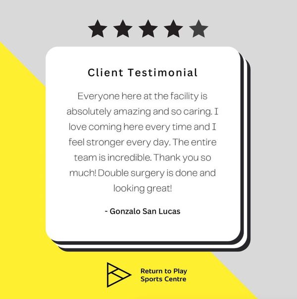 Client Testimonials about sports rehab