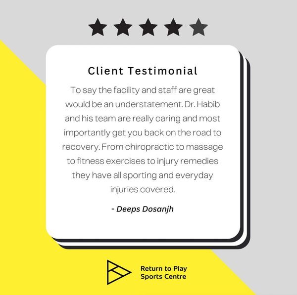 Client Testimonials about sports rehab
