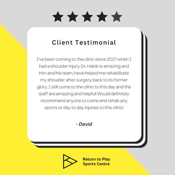 Client Testimonials about sports rehab