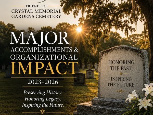Sunlight shines over a cemetery stone honoring the past and future.