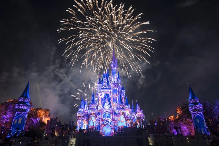 Walt Disney World Magic Kingdom Fireworks by Cinderella Castle
