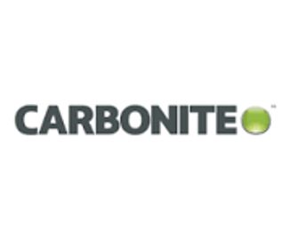 Logo of Carbonite with a green circular icon.