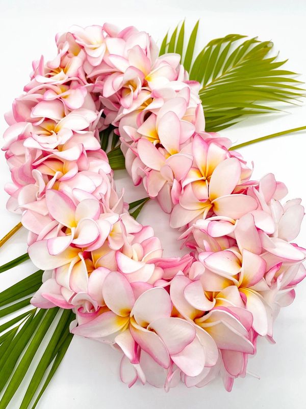 Double plumeria lei