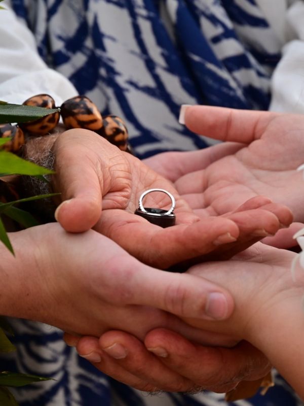 Group of hand with wedding rings.