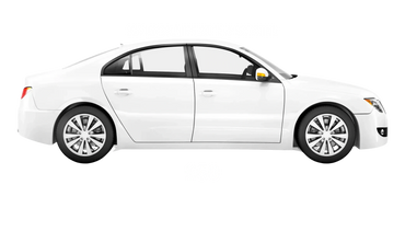 White 5-seater saloon car with rental price £270-340.