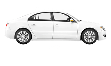 White 5-seater saloon car with rental price £270-340.