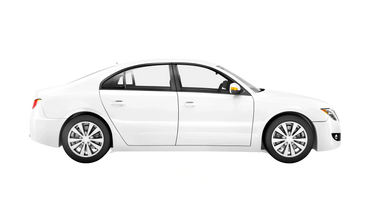 White 5-seater saloon car with rental price £170-190.
